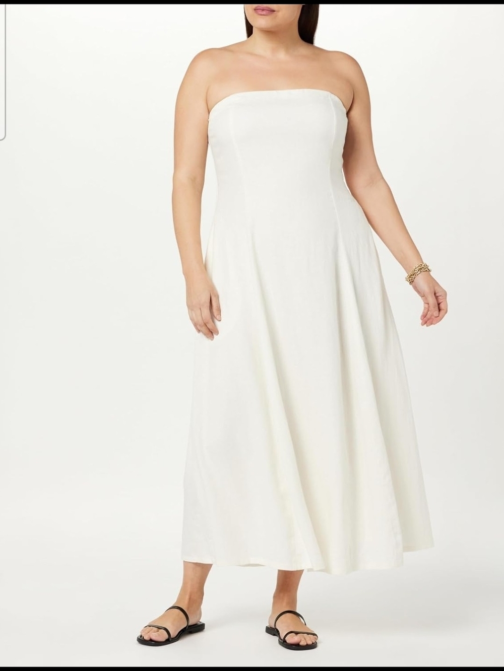 The Drop Womens Carlota Strapless Linen Maxi